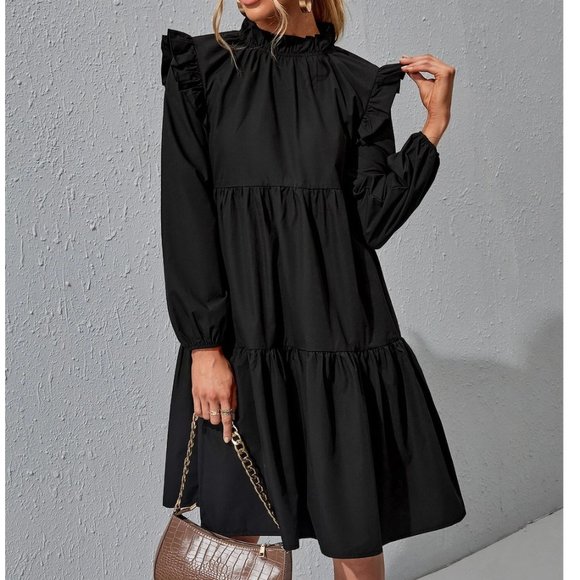 SHEIN Dresses & Skirts - Ruffle Trim Ruched Front Smock Dress